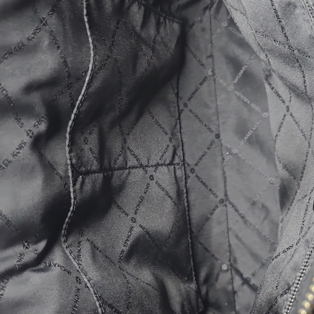 Michael Kors Cindy Dome Satchel Black Gray MK Monogram Crossbody Bag COA - Picture 12 of 13